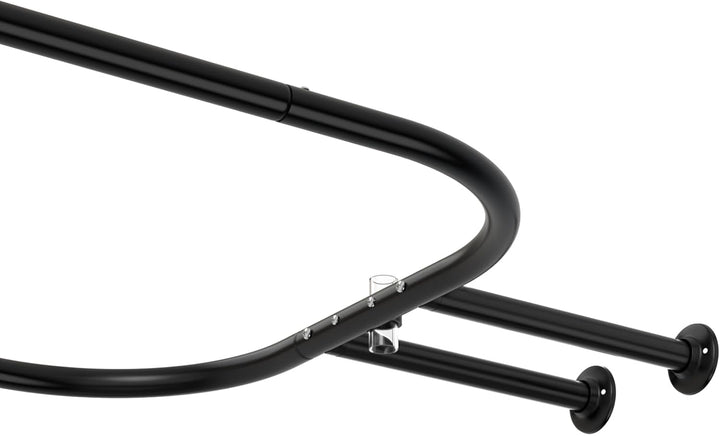 PrettyHome Duschvorhangstange, quadratisch, robust, rostfrei, oval, 148,1 x 61 cm, für freistehende