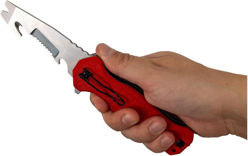 Dönges Expert Folder - Vielseitiges Rettungsmesser mit Spearpoint &amp; Rescue-Tool-Klinge - Taschenmess