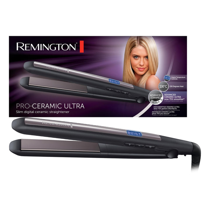 Remington Glätteisen Pro-Ceramic Ultra (hochwertige Ultra-Keramikbeschichtung) LCD-Display, 150-230°