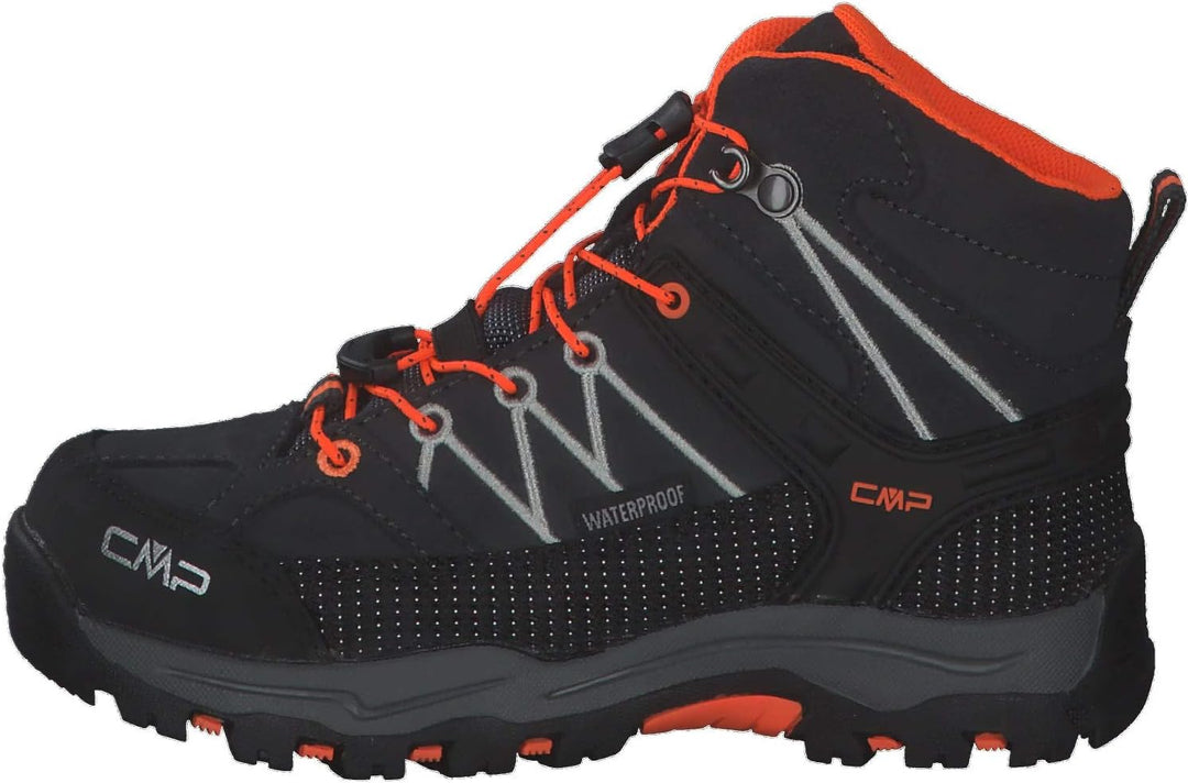 CMP Unisex Kinder Kids Rigel Mid Trekking Shoes Wp Wanderschuhe 37 EU Antracite Flash Orange, 37 EU