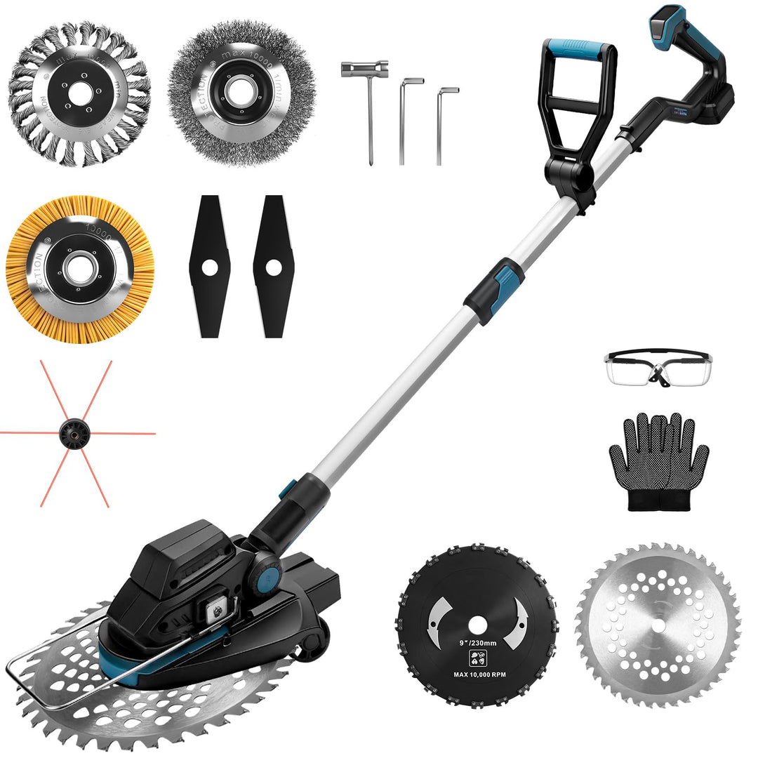 7-IN-1 Akku Rasentrimmer Kompatibel mit Makita Akkus 18V, 1200W Bürstenloser Freischneider Akku mit