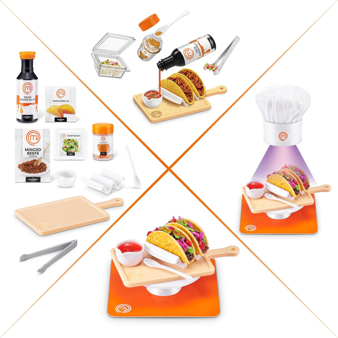 Mini Brands Create MasterChef Serie 2 2 Pack von ZURU – Echte Mini-Gerichte mit Zutaten, UV-LED-Lamp