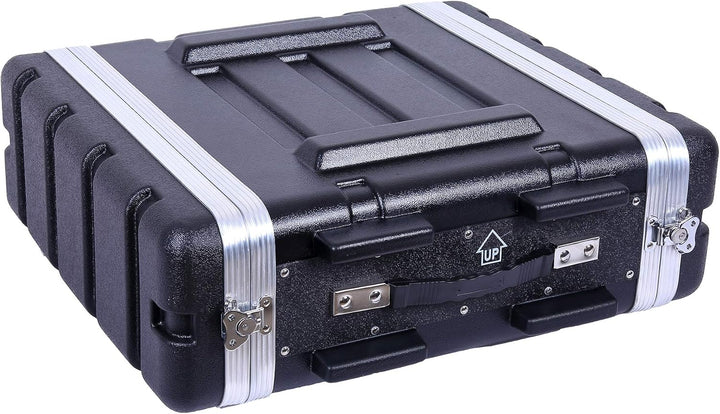 Crossrock Stapelbares 3U Rack Case, Standard 19,25” Tiefe, Polyethylen-Hartschalenkonstruktion mit S