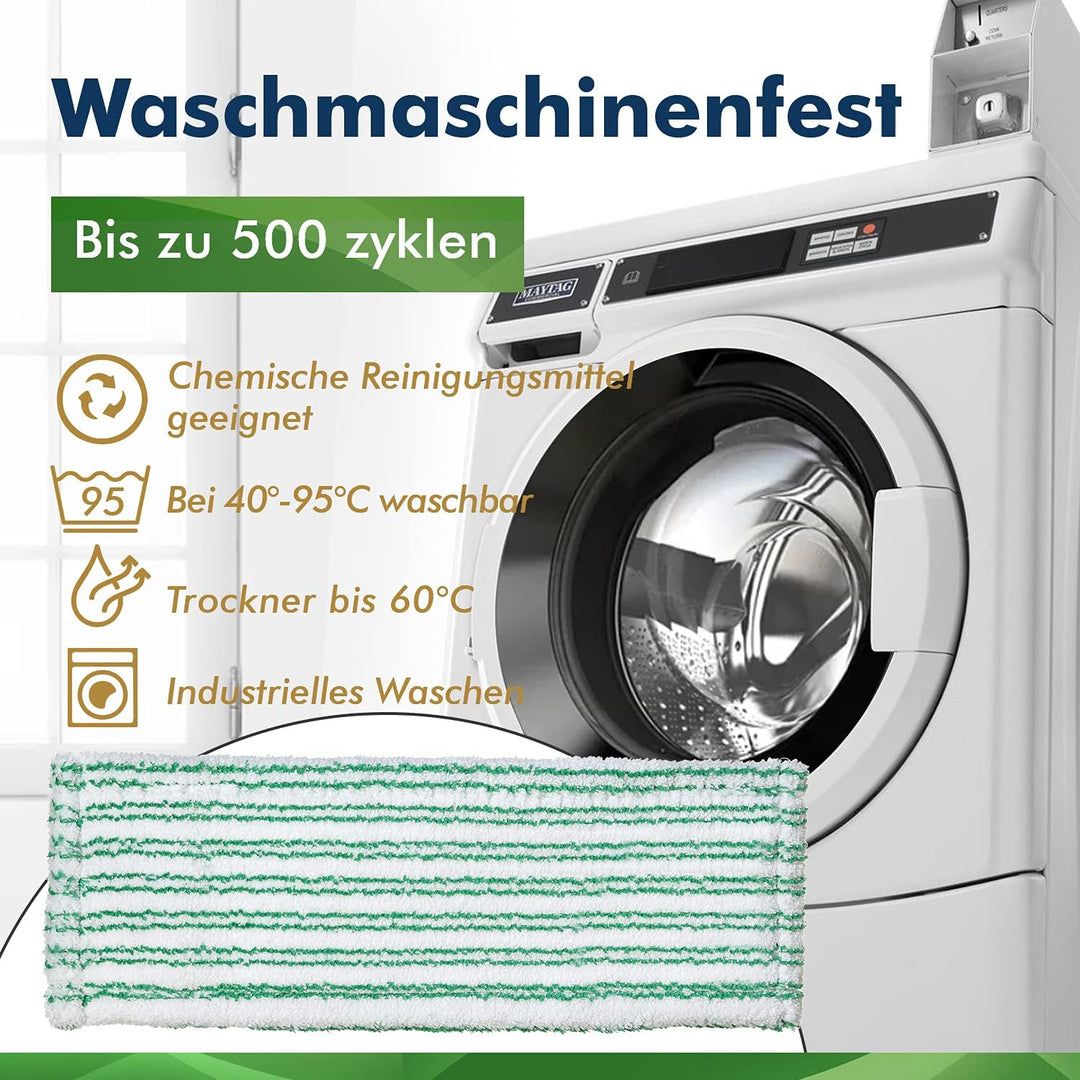 Okaei 10 Stück Wischmopp Bezug (40 cm) - Premium Bodenwischer-Wischbezug aus 100% Microfaser - Bezug