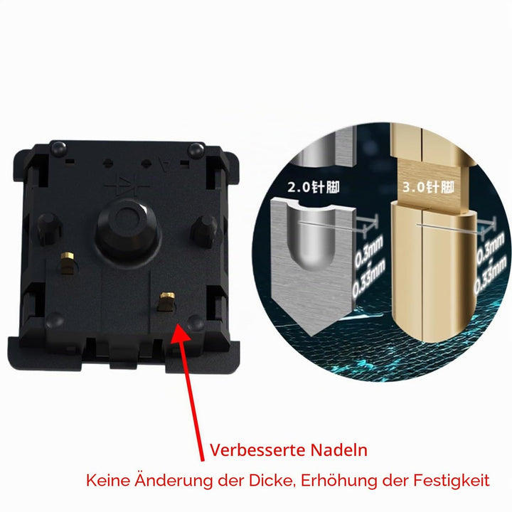 GATERON Ölkönig 3.0 vorgeschmiert Keyboard Schalter, 5-polig 55gf Schwarz Linear Switches dreifach v