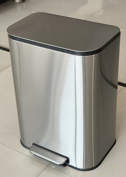 EverGrove Recycling 50L Edelstahl-Mülleimer mit Fusspedal (Schwarz Nr. 2), Schwarz Nr. 2