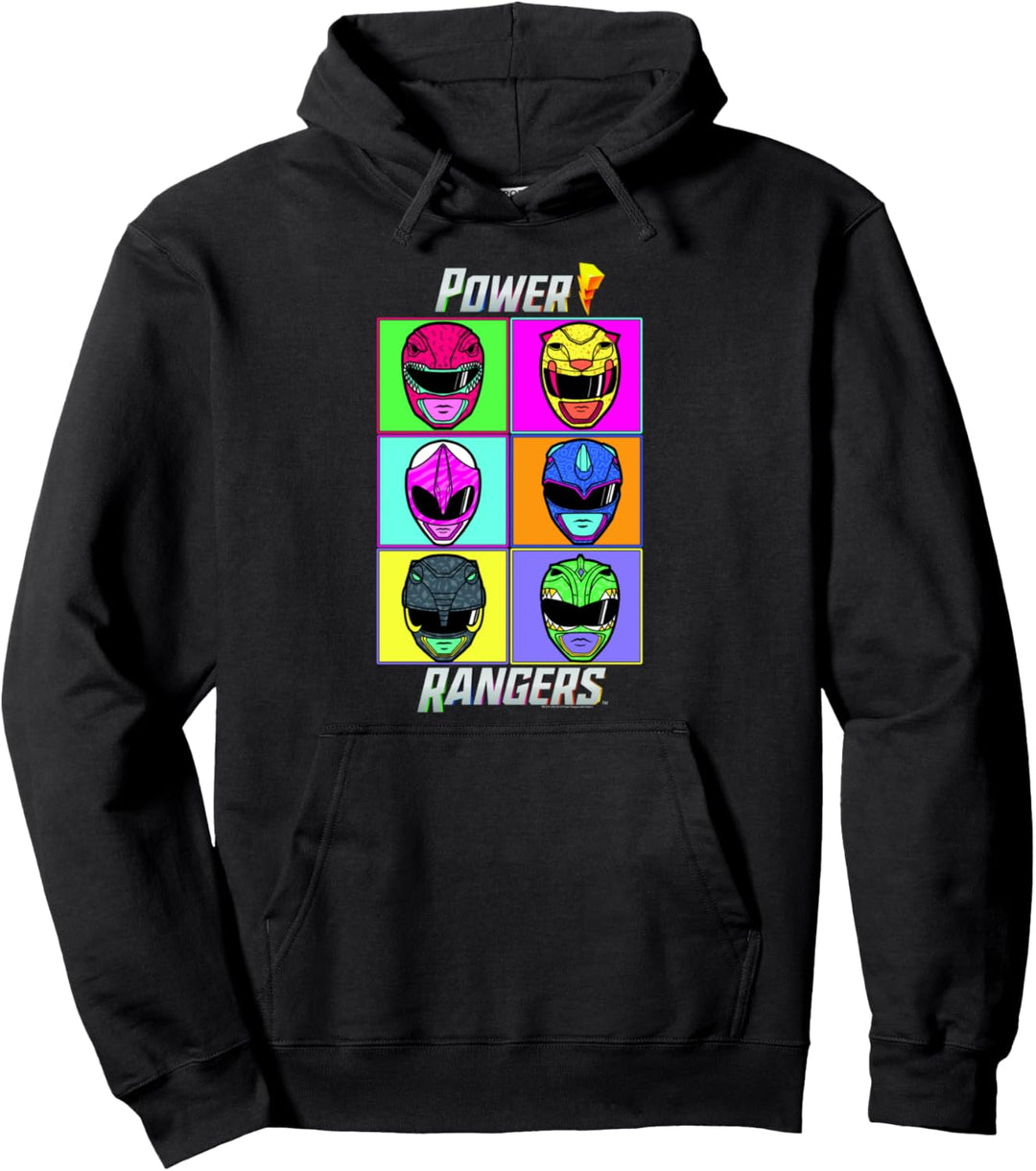 Power Rangers Pop Art Warhol Portrait Box Up Pullover Hoodie