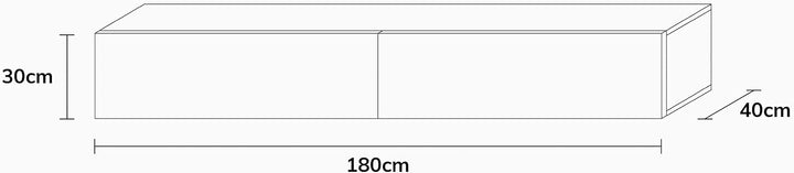 Wuun® TV-Lowboard Somero I 100cm bis 360cm I TV-Schrank &amp; Hängeschrank für Wohnzimmer I Verschiedene