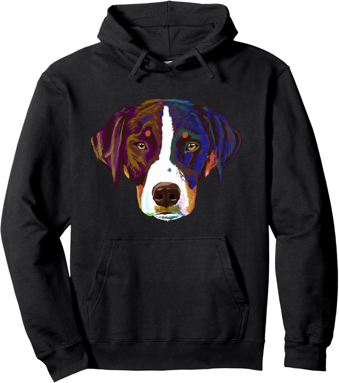 Bunter Splash Hund Appenzeller Sennenhund Pullover Hoodie