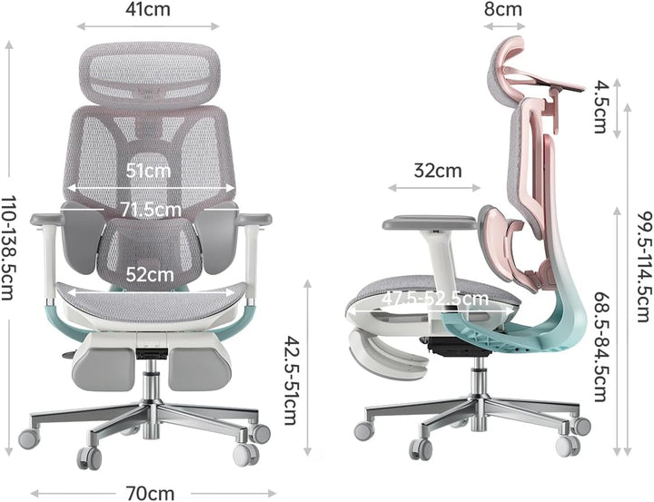 Hbada E3 Pro Ergonomischer Bürostuhl mit 3-Zonen dynamischer Lendenwirbelstütze, 4D verstellbare Kop