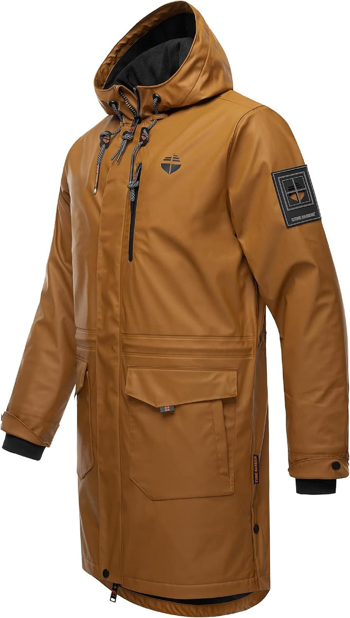 STONE HARBOUR wasserdichter gefütterter Herren Regenmantel Verdaan S-3XL 3XL Tobacoo, 3XL Tobacoo