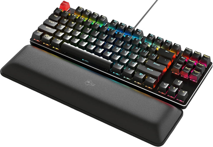 Glorious Gaming Padded Keyboard Wrist Rest (TKL, 25 mm stark) - gesteppte Ränder, glatte Stoffoberfl