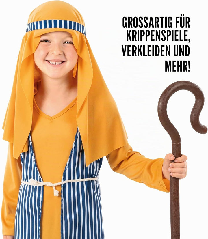 Fun Shack Hirtenkostüm Kinder, Krippenspiel Halloween Kostüm Kinder M Gold, M Gold