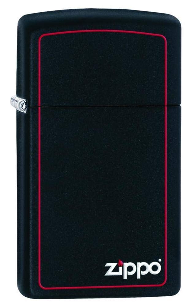 Zippo Black Matte Slim w/Border