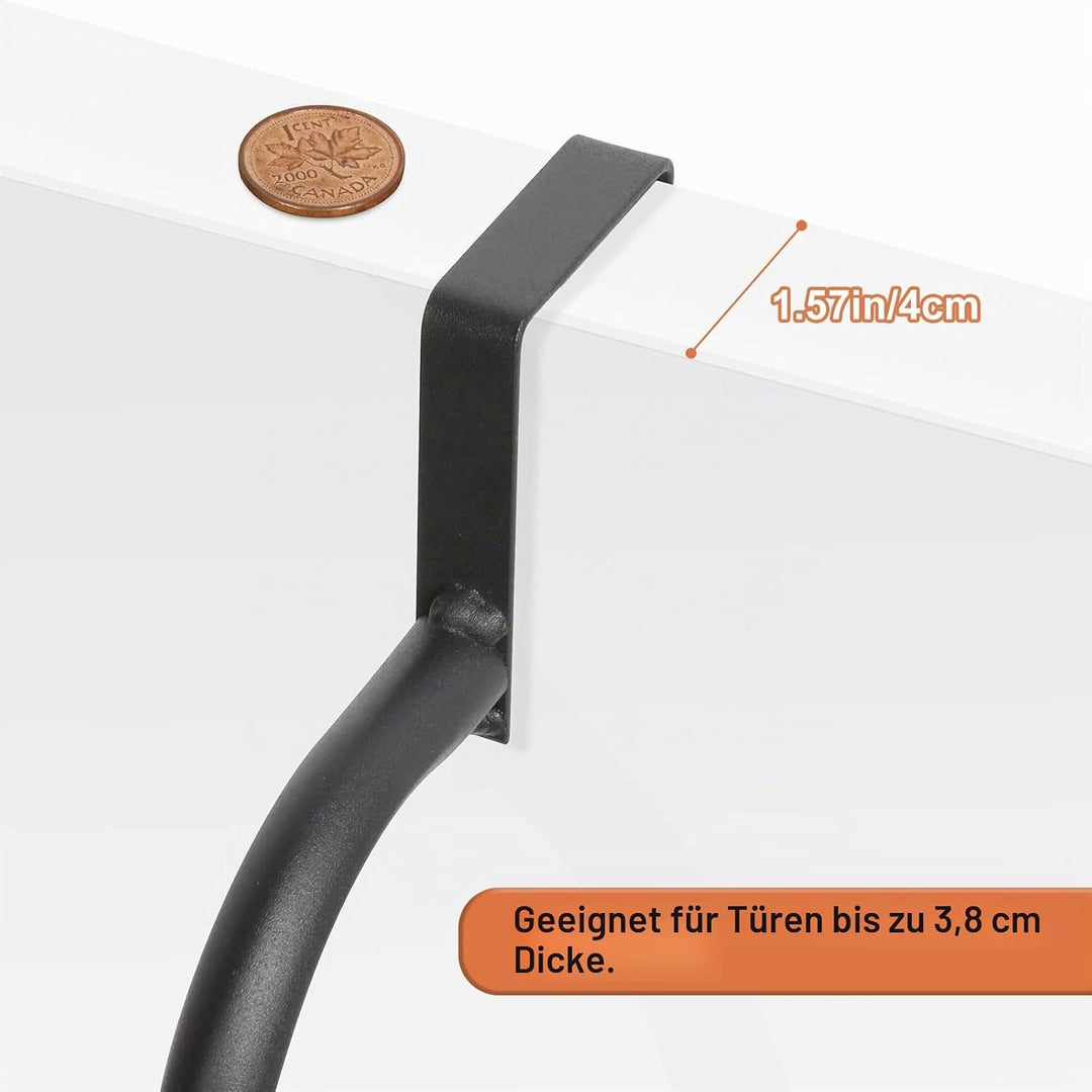 Tür-Handtuchhalter, Türhalter, Organizer, Badezimmer, Türregal für Handtücher (schwarz), Schwarz