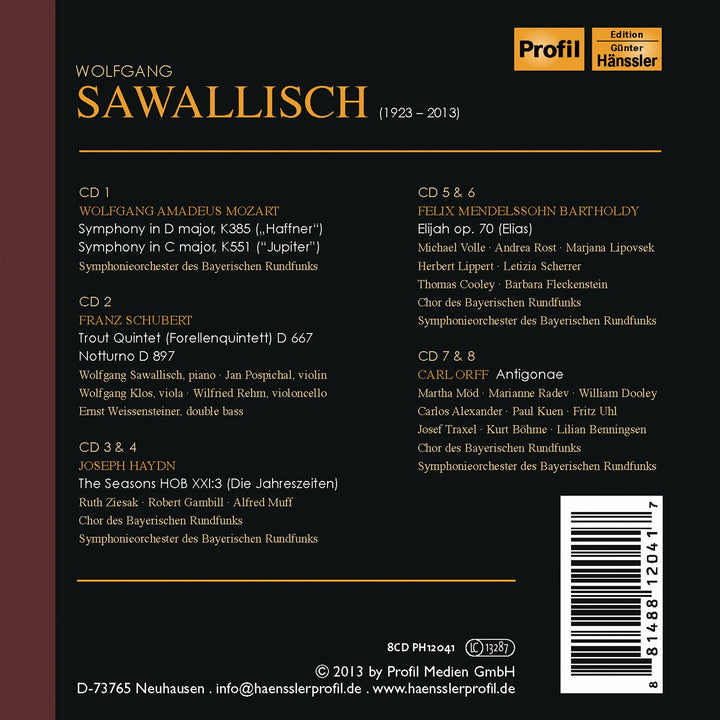 WOLFGANG SAWALLISCH, Audio-CD