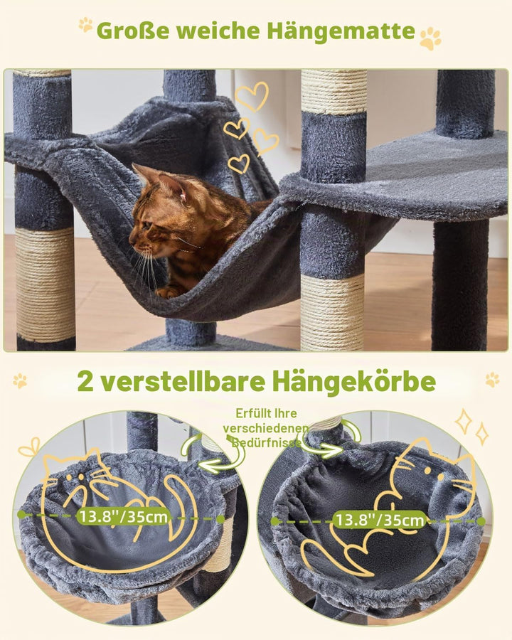 Taoqimiao 193CM Kratzbaum Gross XXL, Katzenbaum Katzenbaum Grosse Katzen Stabil Katzenkratzbaum mit