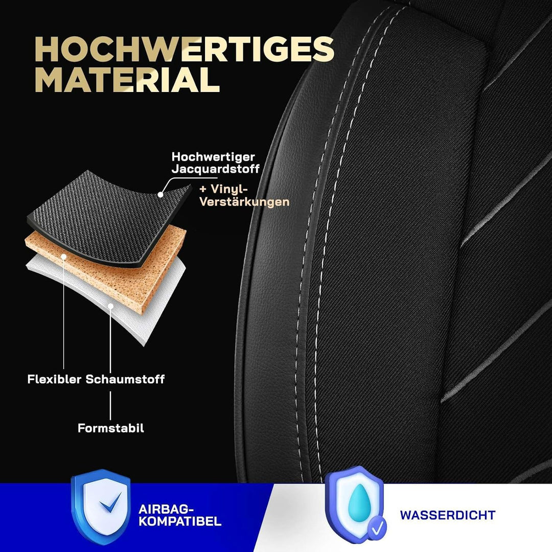 Autositzbezüge Universal 2+1 für Transit Custom (2015-2023) – Premium Vordersitze Auto Sitzbezug aus