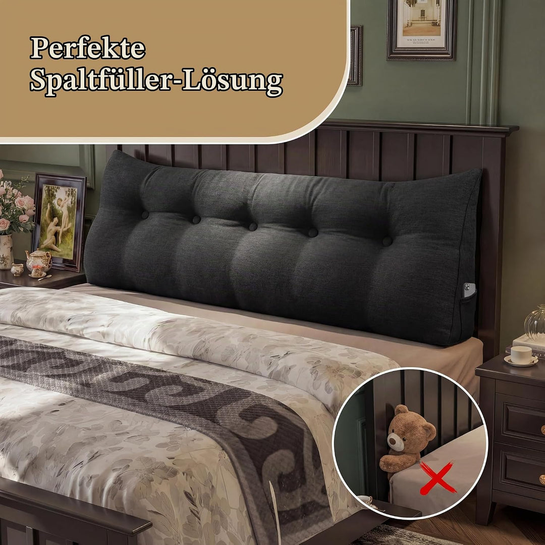 Kopfteil Bett Rückenkissen – Grosses Lesekissen für Bett &amp; Sofa, Bequemes Rückenstützkissen fürs Les