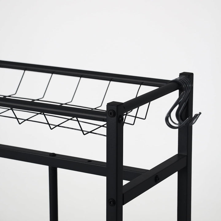 Relaxdays Fahrradständer Boden, 3 Fahrräder, Flexible Reifenbreite, schwarz Schwarz 103.5 x 91 x 55