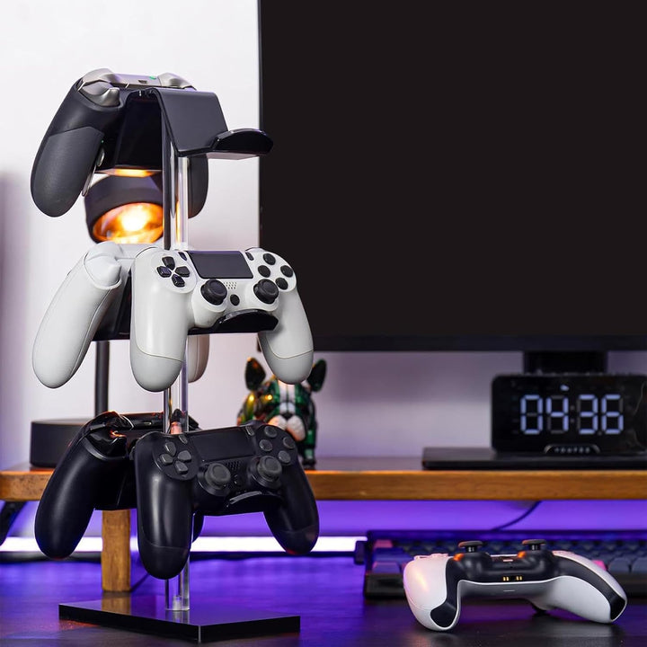 Generisch Acrylic Controller Holder, Game Controller Stand, Headphone Stand Organizer, 3-Tier Contro
