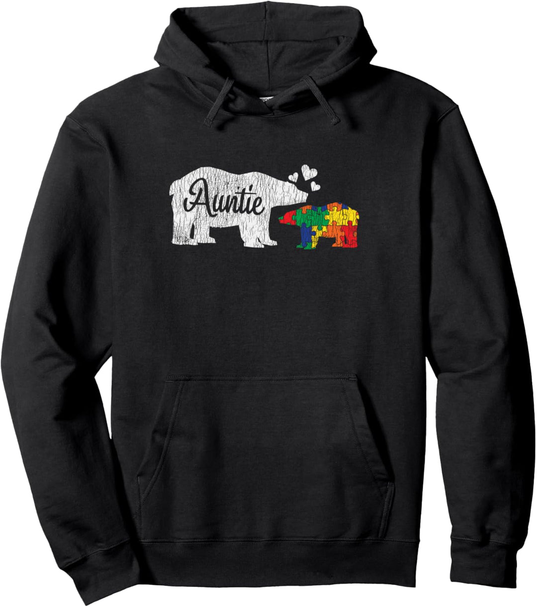 Autismusbewusstsein Tante Bärenfamilie Autistisches Pullover Hoodie