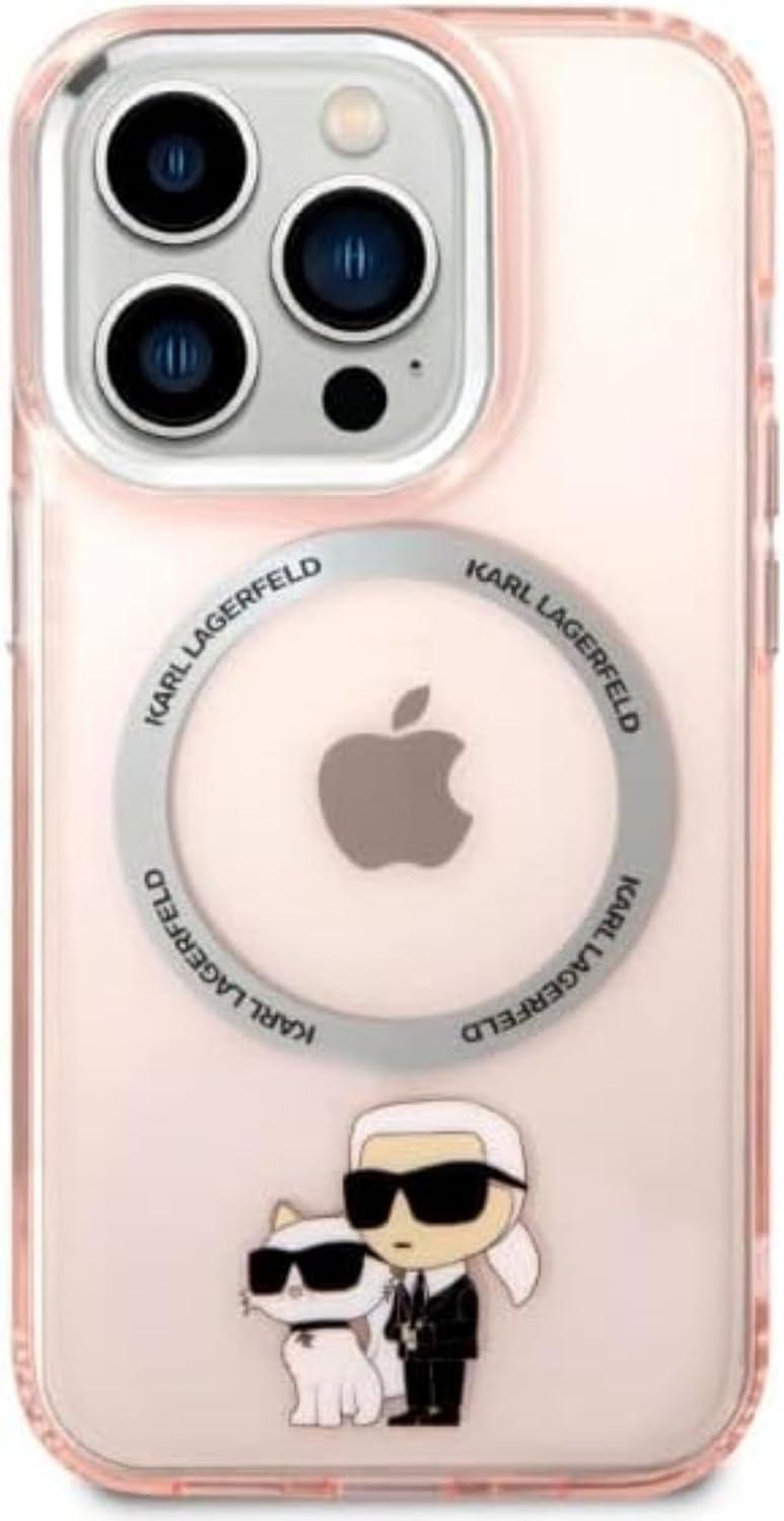 Karl Lagerfeld KLHMP14LHNKCIP Hülle für iPhone 14 Pro 6,1" hardcase rosa Iconic Karl&amp;Choupette