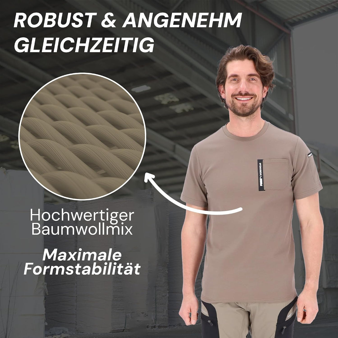 PUMA Workwear Advanced Kollektion - T-Shirts für Herren - Brusttasche und Utility Fach an der Schult