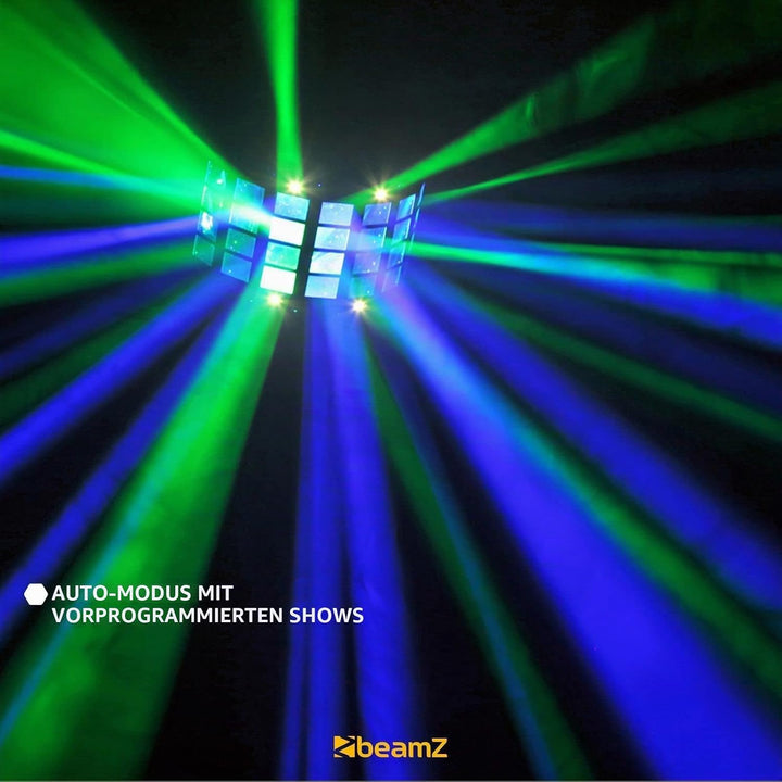 BeamZ LED Butterfly Partylicht 3x3W RGB + 14xSMD Strobe Musikgesteurt oder Automatikmodus, Disco Lic