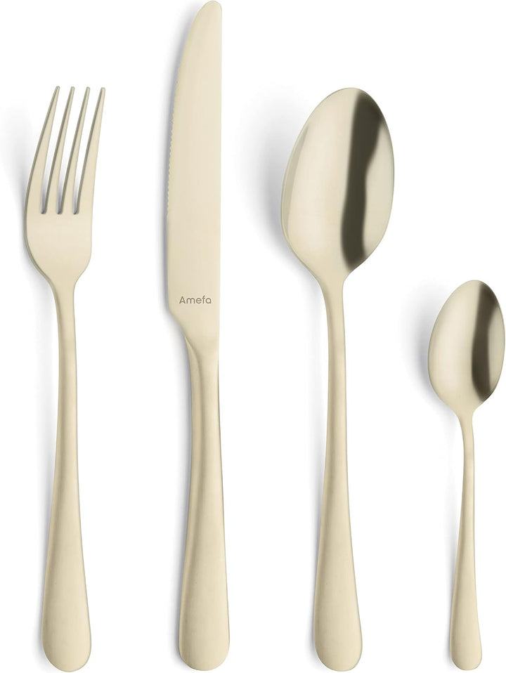 Amefa AUSTIN CHAMPAGNER Besteckset 24-teilig | PVD-veredeltes goldenes Besteck Set | farbigesTafelse