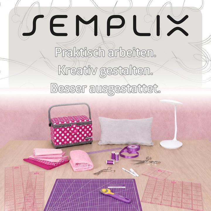 SEMPLIX Schneidematte A0 selbstheilend 120 x 80 cm Patchwork Basteln (Pink-Lila), Pink-lila