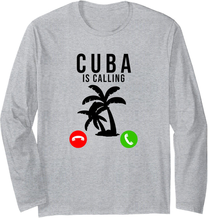 Cuba Is Calling – Urlaubssouvenir-Palme Langarmshirt