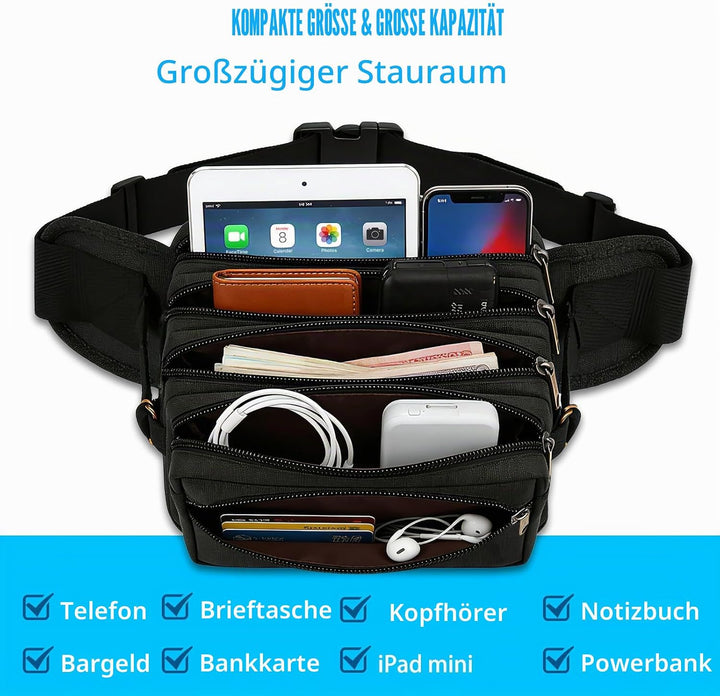 Bauchtasche Grosse Kapazität für Herren Damen, SUNSEATON Gürteltasche,Multifunktionale Sport Hüfttas