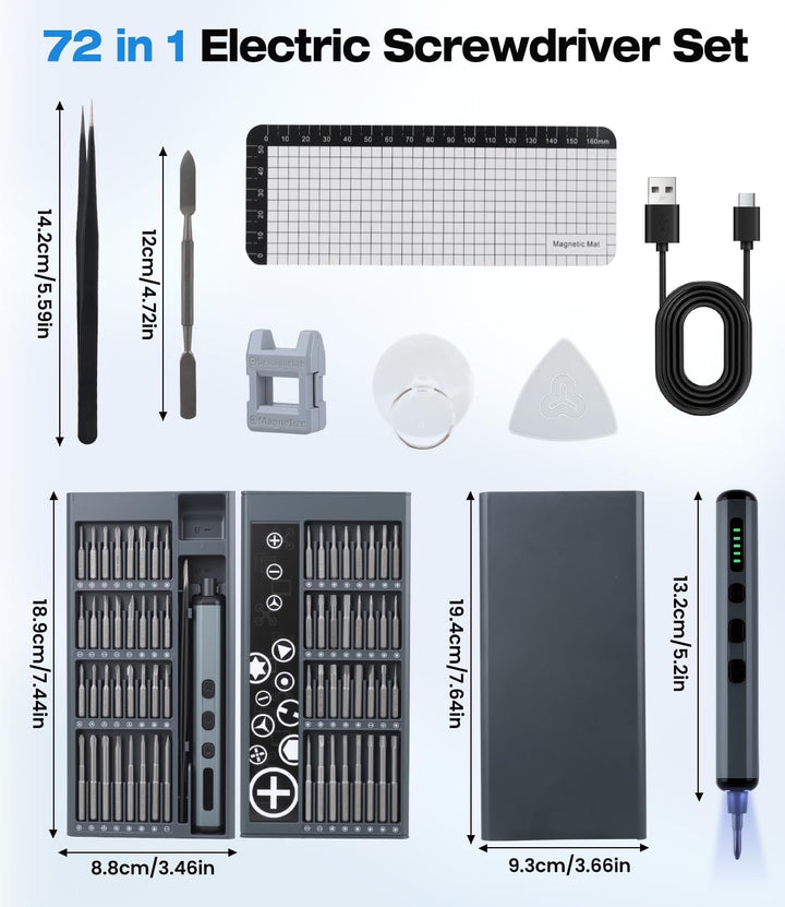 72 in 1 Schraubendreher Elektrisch Set Mini Reparatur Feinmechaniker