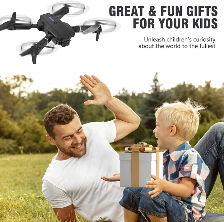 Drohne mit Kamera 4K,Mini Drone mit 2 Akkus und Handtasche für Anfänger Schwarz, Schwarz