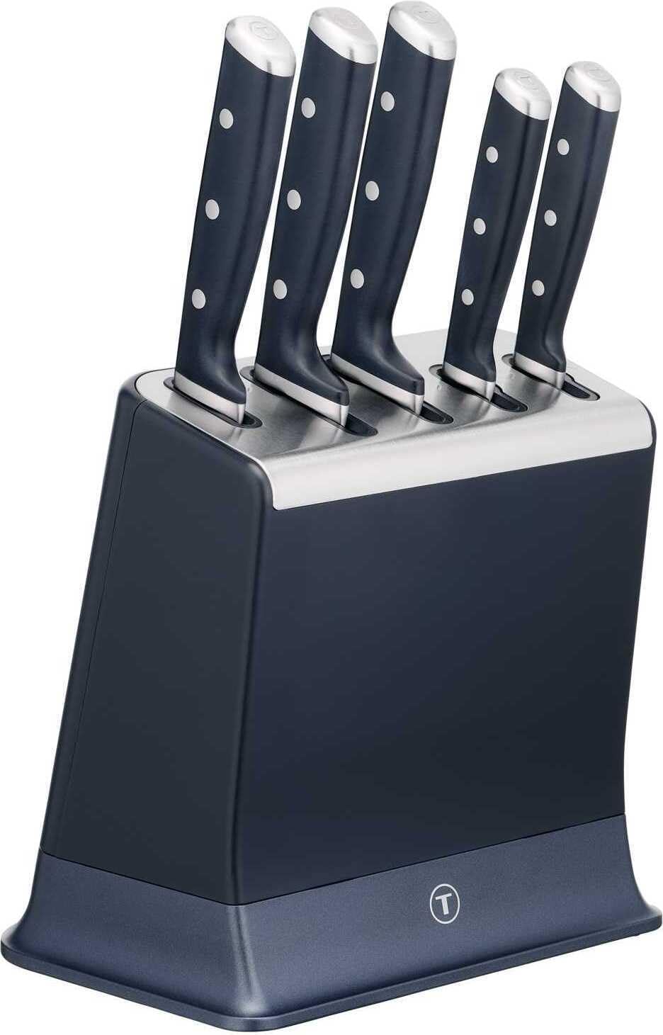 Tefal EverSharp K297S644 – Messerset – 5-teilig – Messerblock mit integriertem Schärfer – Selbstschä