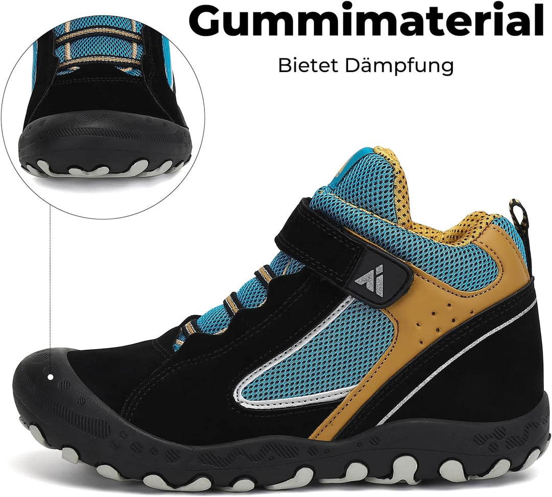 Mishansha Kinder Wanderschuhe Trekking Wanderstiefel Outdoor Trekkingschuhe 26 EU Verkehr Schwarz, 2