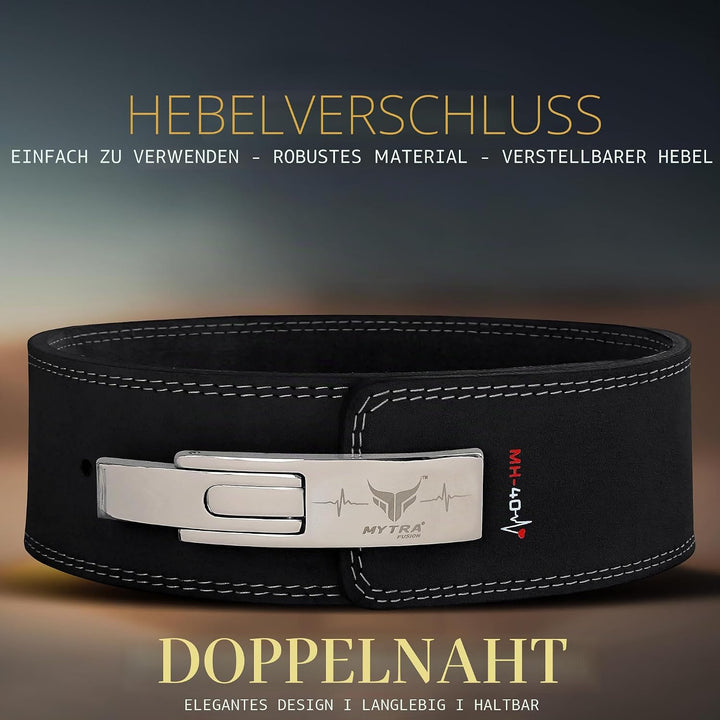 Mytra Fusion gewichthebergürtel with Lever Buckle gewichthebergürtel herren and damen 4" breit Echte