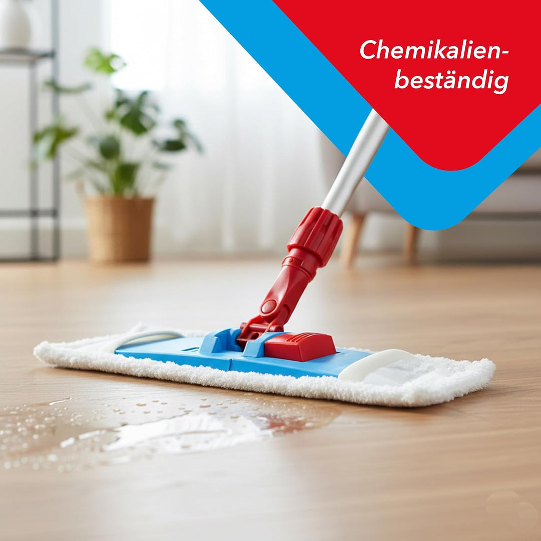 G.I.V. Bodenwischer Set 40cm Klapphalter mit Fusstaste + Aluminiumstiel Rot - inkl. 5X Mikrofasermop