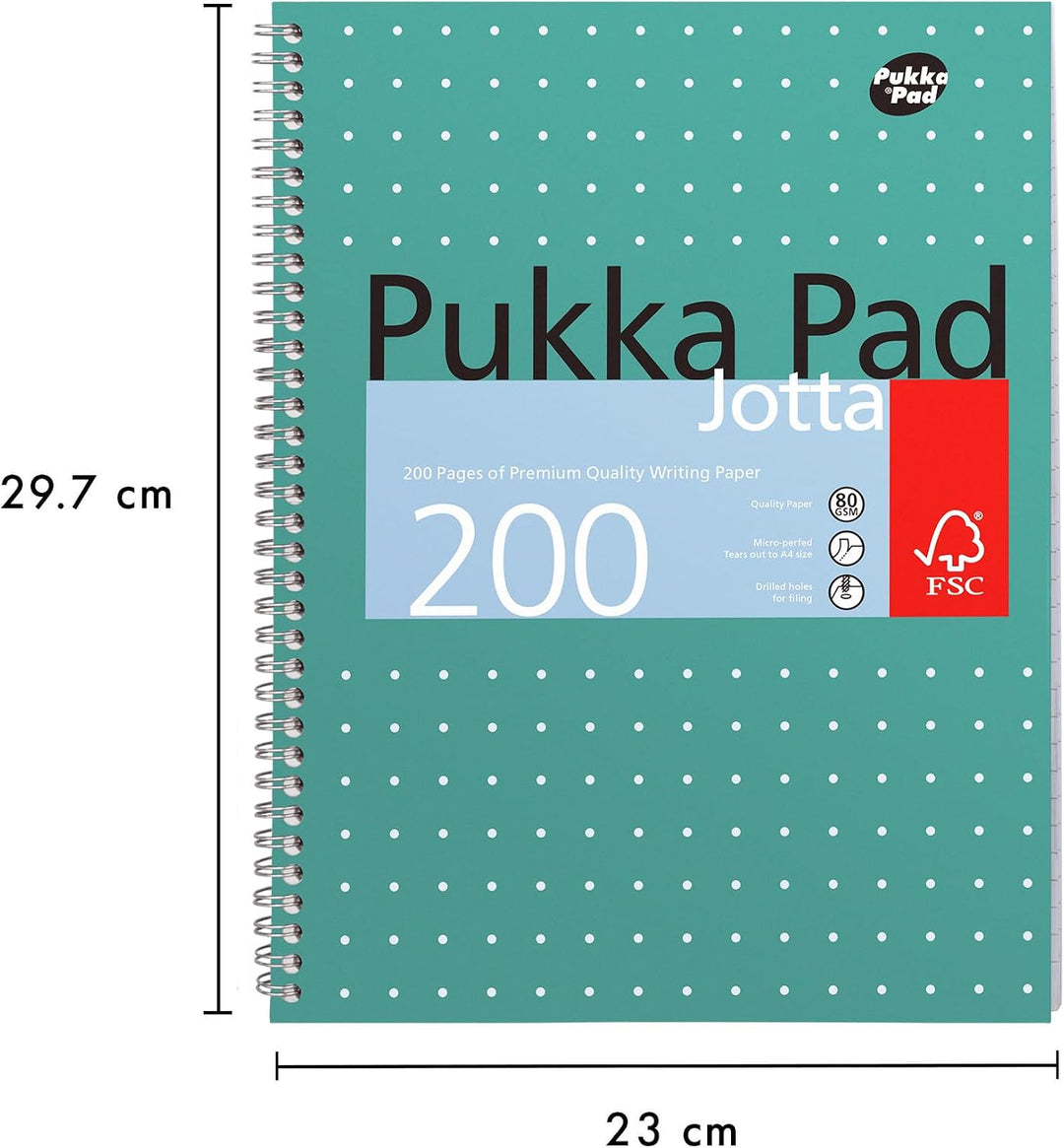 Pukka Jotta Spiralbuch (Format A4) Metallic, (Pack of 6), (Pack of 6)