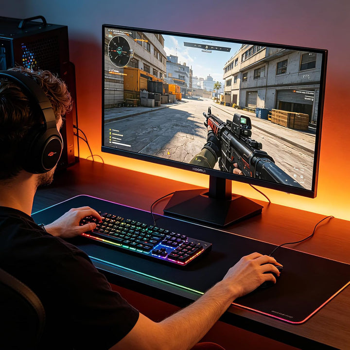KOORUI 27 Zoll Gaming Monitor 240 Hz, 1 ms, FHD (1920 * 1080) DCI-P3 90% Farbraum, Adaptive Sync, Ne