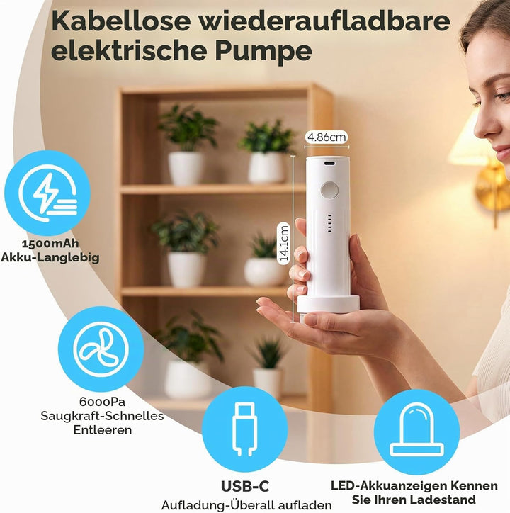 Hoikwo 12 Stück Vakuumbeutel für Kleidung mit kabelloser Pumpe