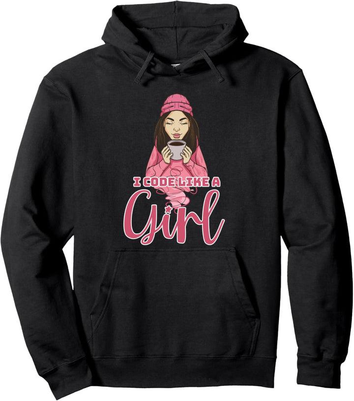 Ich programmiere wie ein Mädchen | Coder IT Nerd Female Programmer Pullover Hoodie