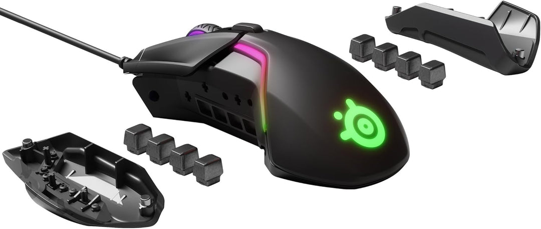 SteelSeries Rival 600 Gaming Maus, OLED-Display, Taktile Alarmierung, 16000 CPI, multicolor – schwar