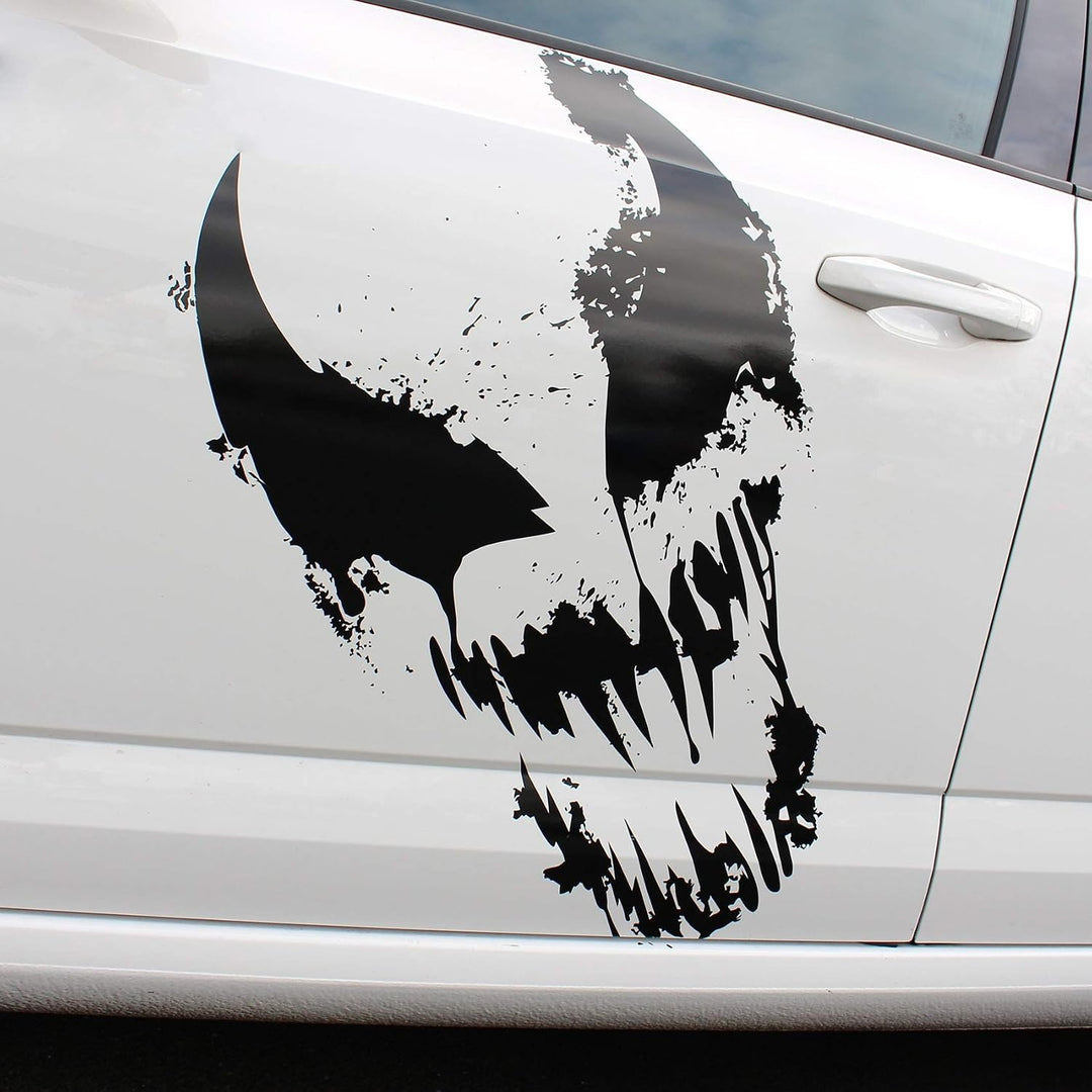 Finest Folia Skull Alien Monster Aufkleber Sticker Auto Boot Motorrad Caravan Dekor KX040 (Gold Meta
