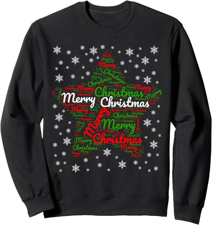 Frohe Weihnachten Merry Christmas Wordart Sweatshirt