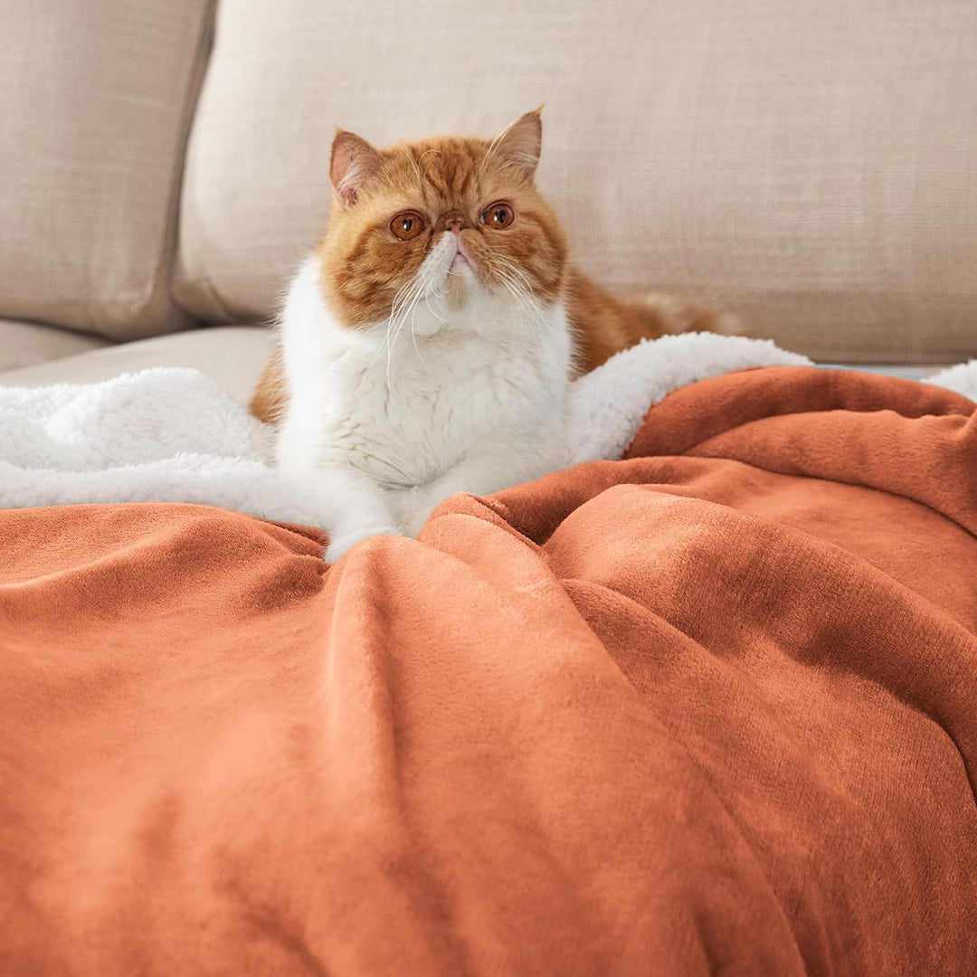 BEDSURE Sherpa Kuscheldecke Flauschig 150x200 - Sofadecke, Orange Mango Orange 150 x 200 cm, Mango O