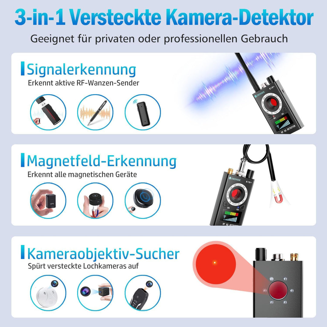 JMDHKK Multifunktionaler Privatschutz: Verborgene Kamera Detektor, Magnetischer GPS-Tracker Finder,