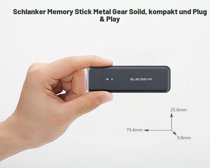 ElecGear USB Mini Gehäuse für 2230/2242 NVMe und SATA M.2 SSD, PCIe and Serial ATA Aluminium Festpla