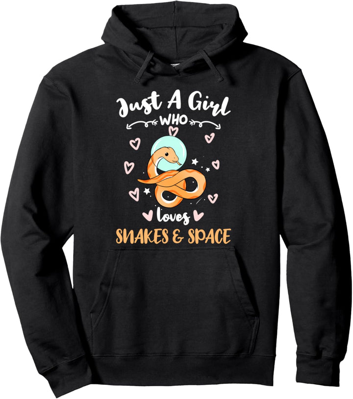 Nur Ein Mädchen das Schlangen und den Weltraum liebt Pullover Hoodie